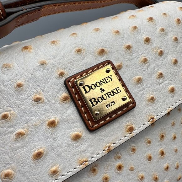 Dooney & Bourke Rena Bone Ostrich Embossed Leather Crossbody BOSTR1297BOKR New - Picture 15 of 15